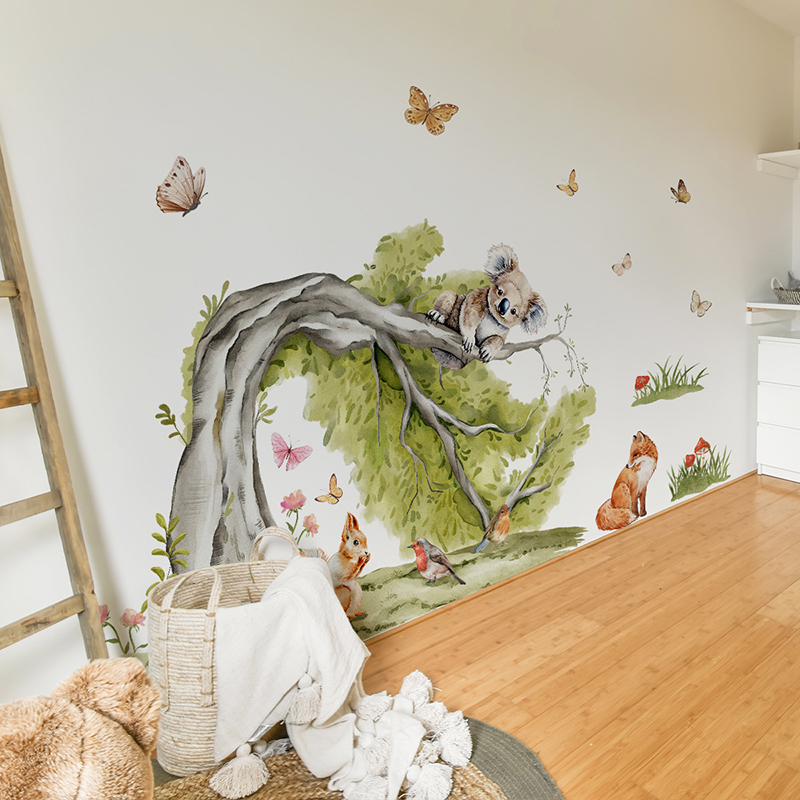 Jungle grote boom dieren muurs - Baby Nursery Jungle Animals recensie en prijs