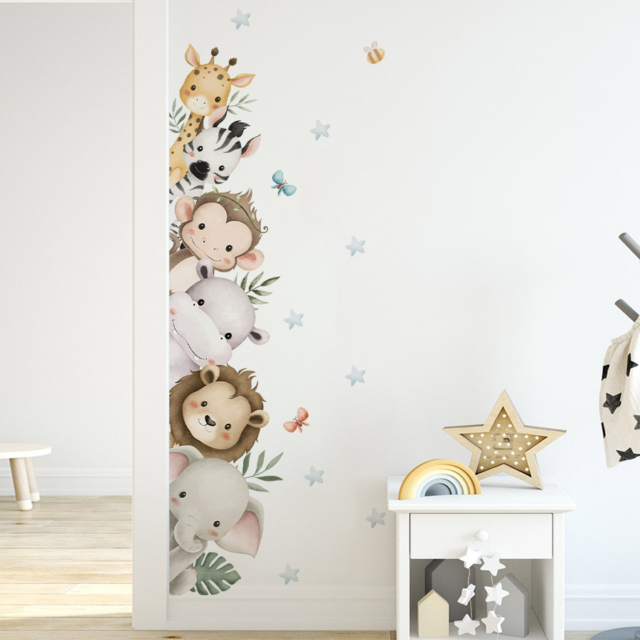Deurstickers aquarel schattige - Baby Nursery Jungle Animals recensie en prijs