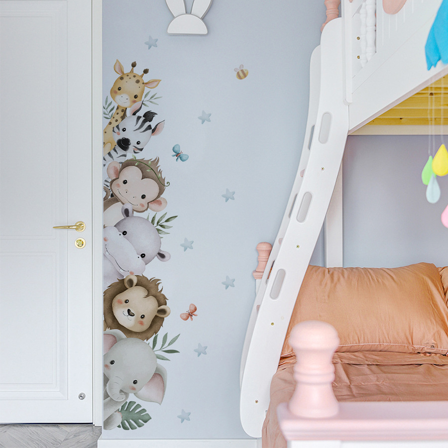 Deurstickers aquarel schattige - Baby Nursery Jungle Animals recensie en prijs