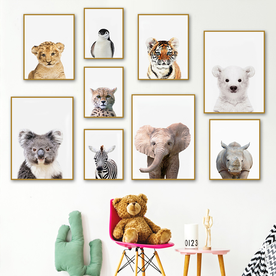 1 stuk frameloos canvas schild - Baby Nursery Jungle Animals recensie en prijs