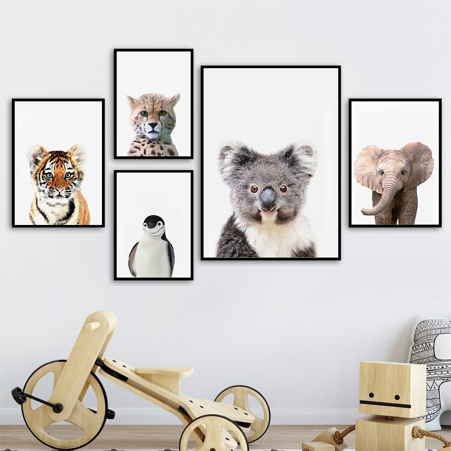 1 stuk frameloos canvas schild - Baby Nursery Jungle Animals recensie en prijs