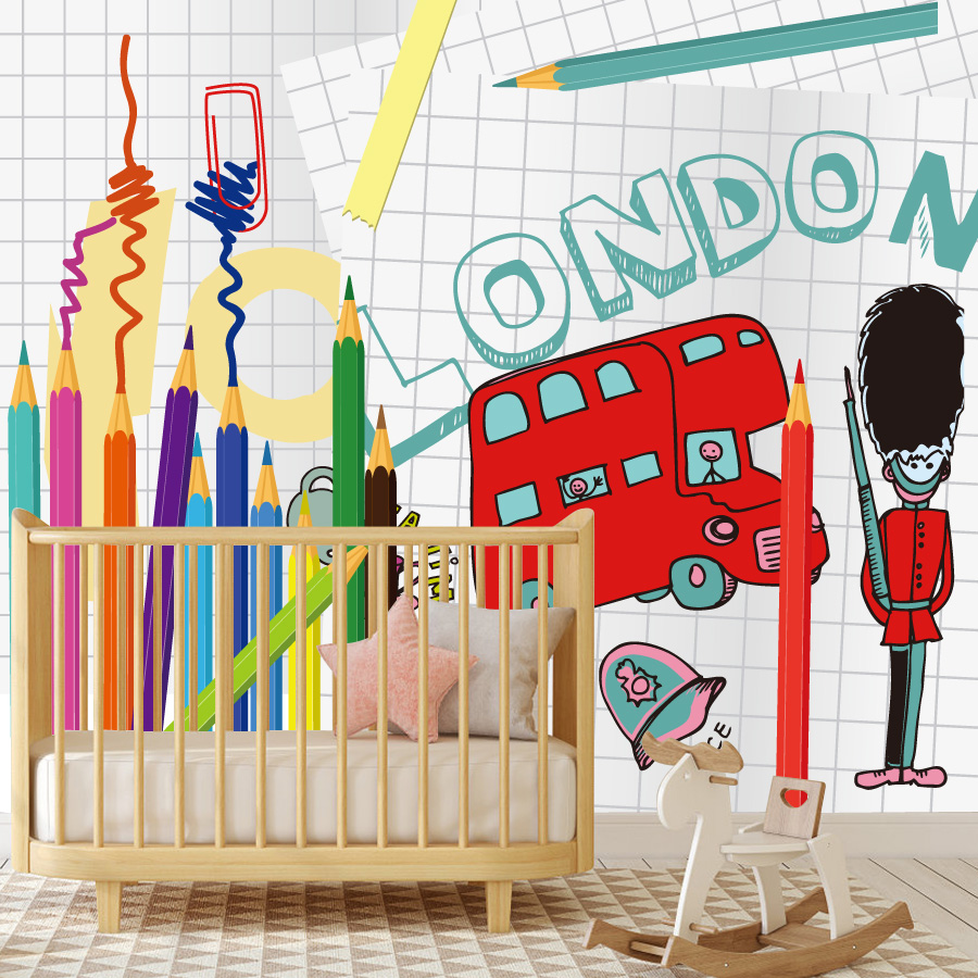 Aangepaste cartoon eenvoudig a - Baby Nursery Peel And Stick Wallpaper recensie en prijs