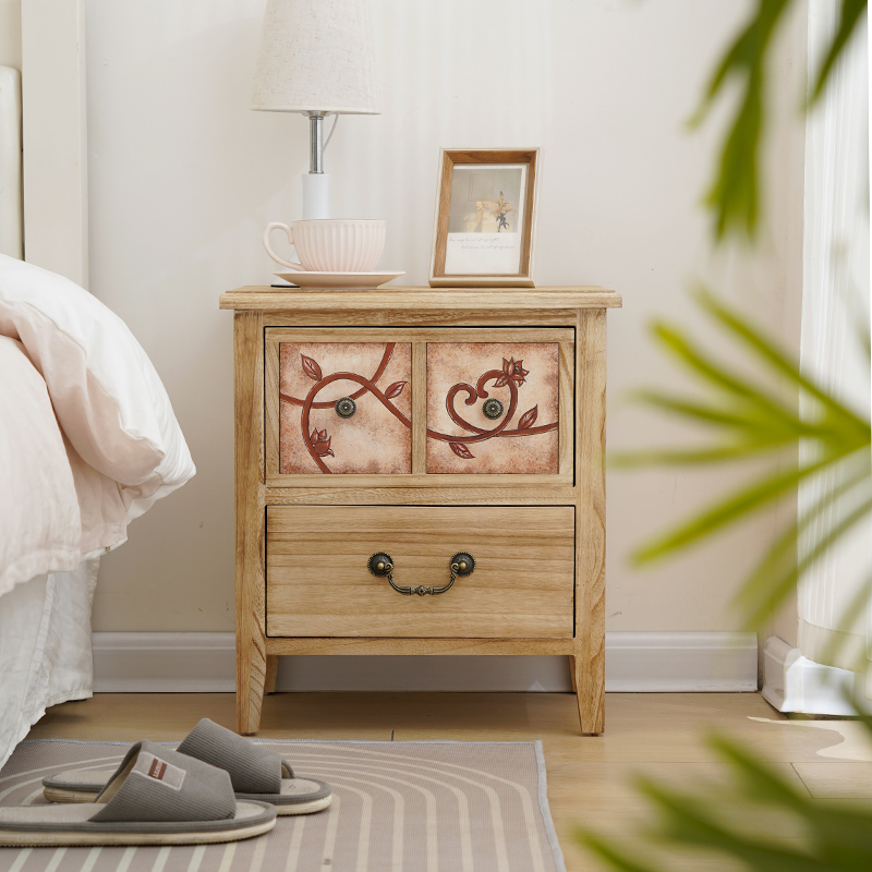 Nachtkastje van natuurlijk hou - Baby Nursery Table recensie en prijs