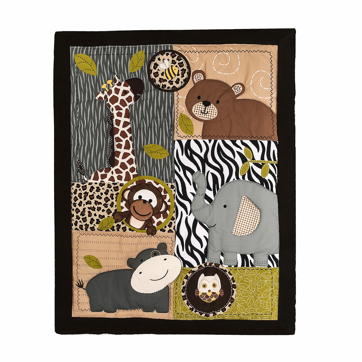 3 Stuks Geborduurde Pasgeboren - Baby Nursery Jungle Theme recensie en prijs
